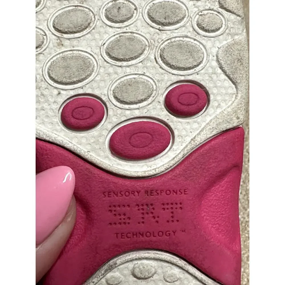 Stride Rite  Pink Purple Flower Leather Sandals Girls Size 6M